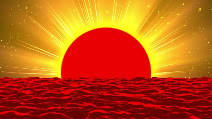 4K红太阳中国风背景-1