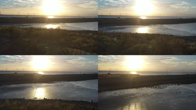 4K原素材-航拍上海青草沙水库