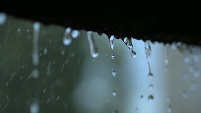 雨，雨声，水从屋顶排出