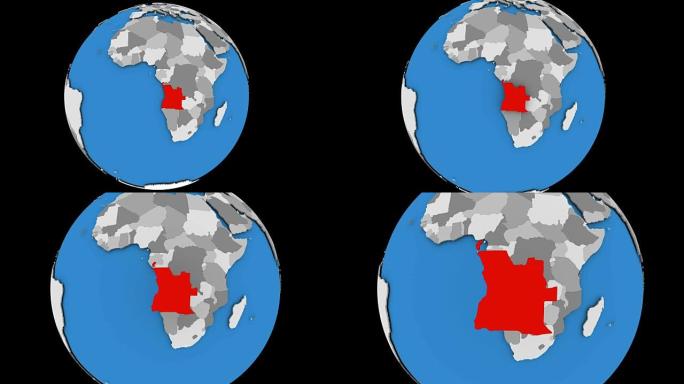 安哥拉在政治地球上