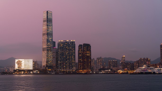 香港环球贸易日转夜延时