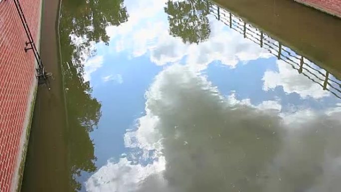天空和云彩在水中倒影