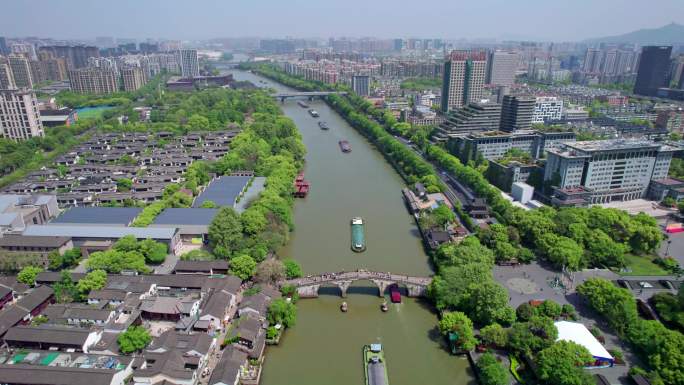 杭州拱宸桥大运河 大全景