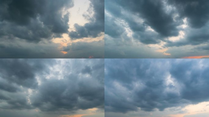 夏季日落天空云彩4k延时摄影