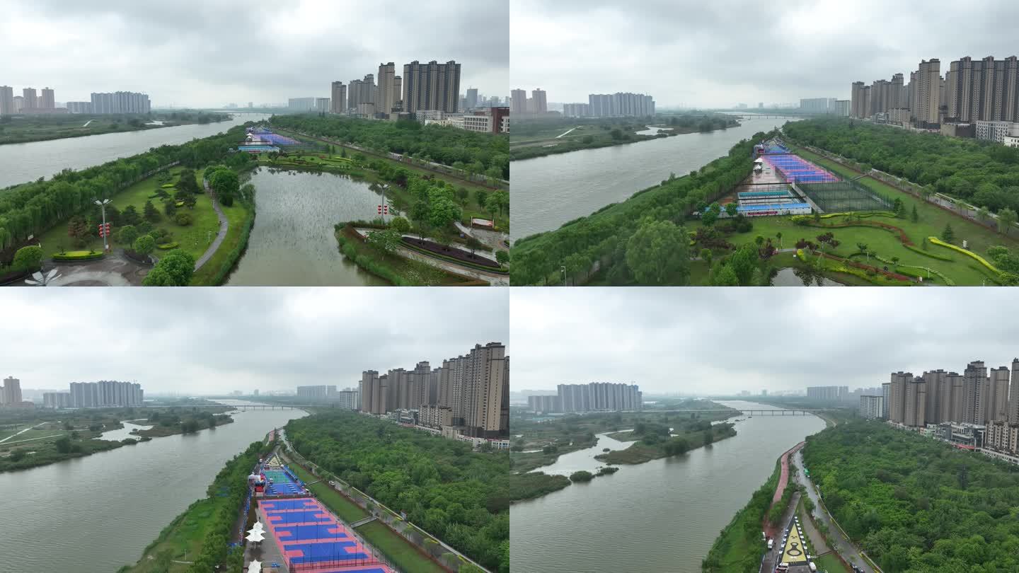 咸阳生态环境咸阳湖二期航拍咸阳宣传片