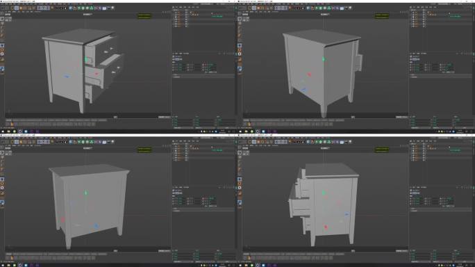 抽屉 柜子 模型（C4D 模型 文件）