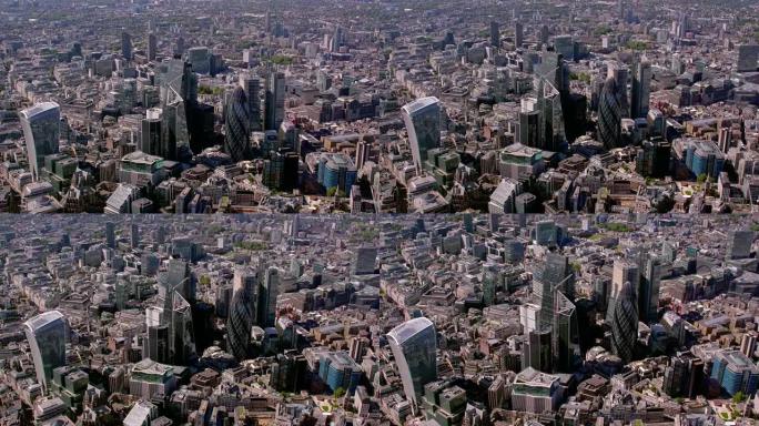 英国伦敦城市鸟瞰图。4K
