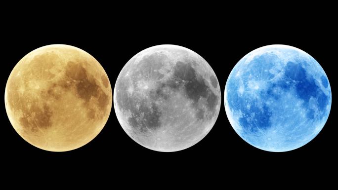 三组月球旋转循环透明