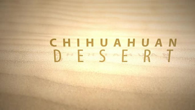 用文字穿越温暖的动画沙漠沙丘-吉娃娃沙漠