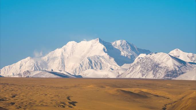 世界第三高峰干城章嘉峰雪山白天延时摄影