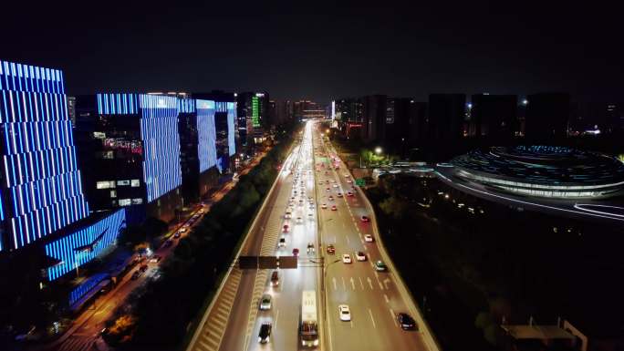 杭州电竞中心 留石高架夜景