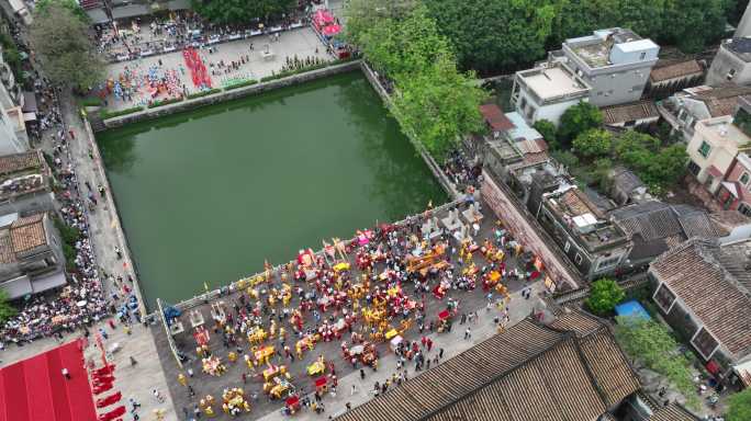 广州番禺沙湾古镇飘色巡游全貌