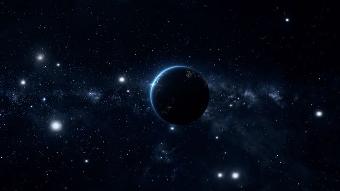 地球星球俯冲穿梭转场太空时空星际星云动画