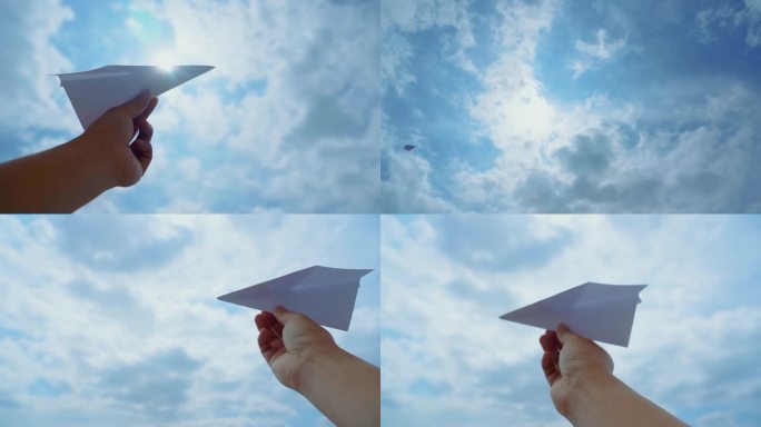 纸飞机天空梦想希望升格