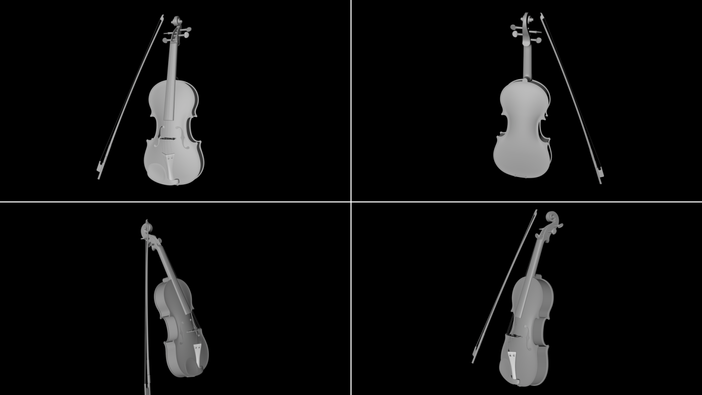 小提琴 琴弦 模型（C4D 模型 文件）