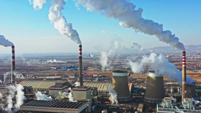 能源电厂污染环境保护航拍视频素材