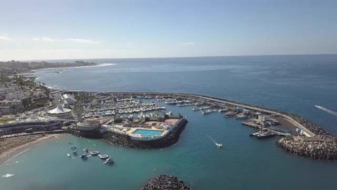 特内里费岛加那利岛西班牙大西洋无人机俯视图4K UHD视频的鸟瞰图