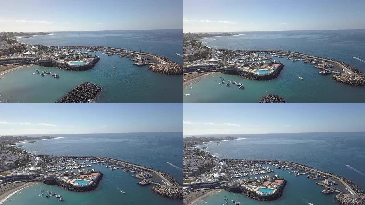 特内里费岛加那利岛西班牙大西洋无人机俯视图4K UHD视频的鸟瞰图