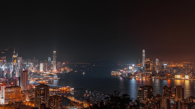 香港两岸夜景延时