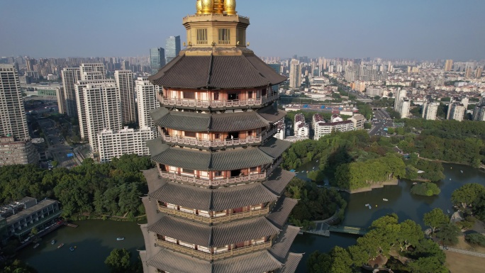 常州地标天宁寺天宁宝塔航拍