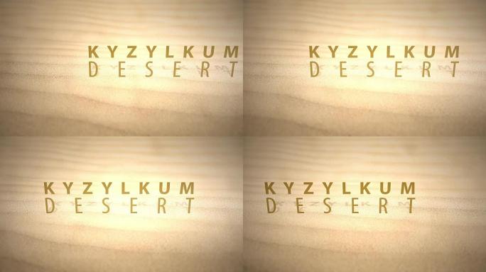 用文字滑过温暖的动画沙漠沙丘-Kyzylkum沙漠