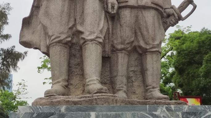 李明瑞俞作豫雕塑解放战争烈士纪念雕像