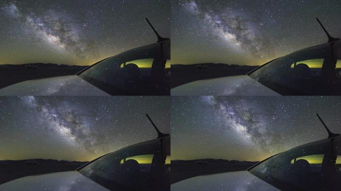 史诗银河夜空天文学延时死亡谷加州景观