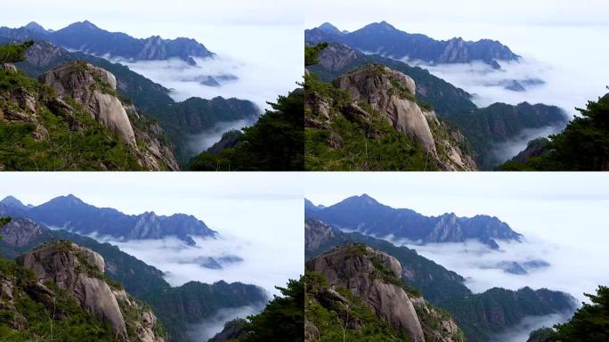 黄山或黄山云海风光，中国东部安徽省。