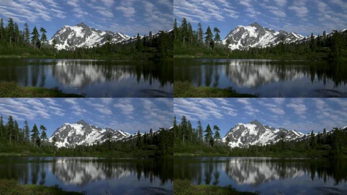 夏夜舒克山和画湖的全景