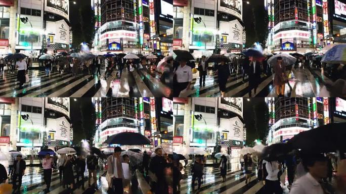 雨夜歌舞伎町的街景