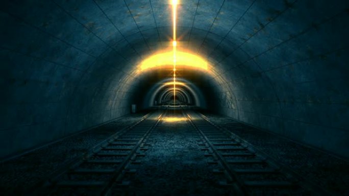 高速穿越火车神秘隧道。可循环