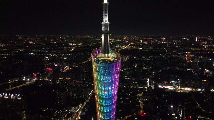 广州中轴线城市地标广州塔夜景