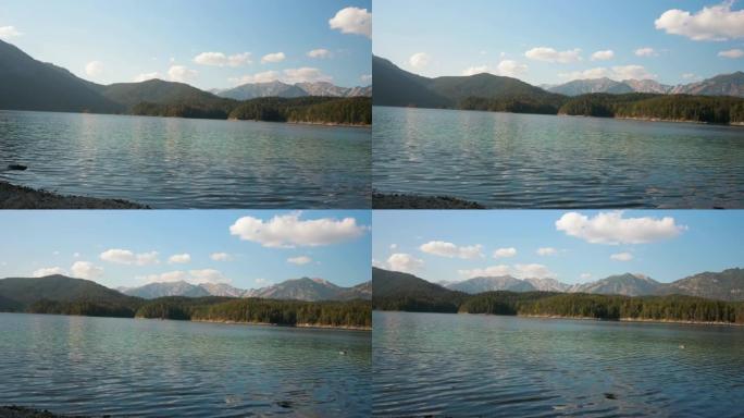 Eibsee湖是德国巴伐利亚州南部的一个美丽的高山湖泊