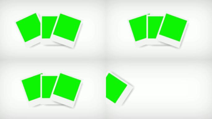 照片的绿屏相框。白色背景