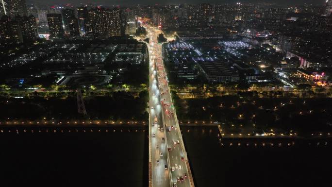 广州CBD珠江两岸华南大桥夜景