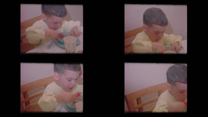 1963 3岁小男孩吃冰淇淋