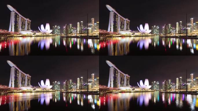 新加坡夜景延时4K
