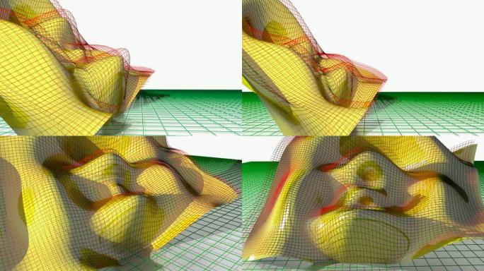 挥舞数学表面黄-红-3D渲染视频