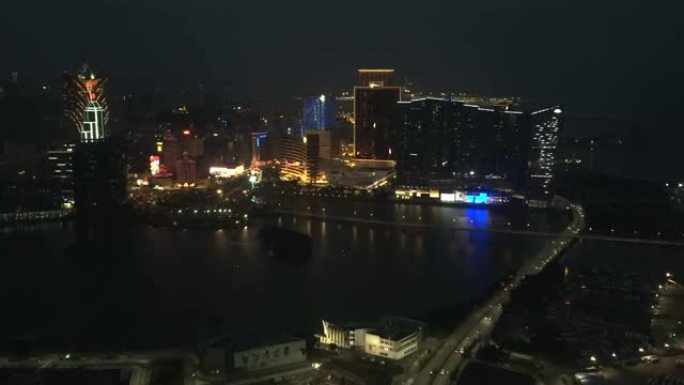 澳门天际线鸟瞰图的延时