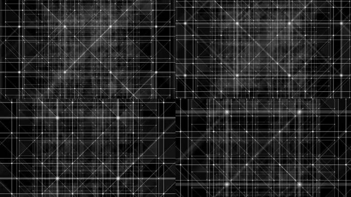 3D渲染抽象网格网络和网络空间中的点，科学背景