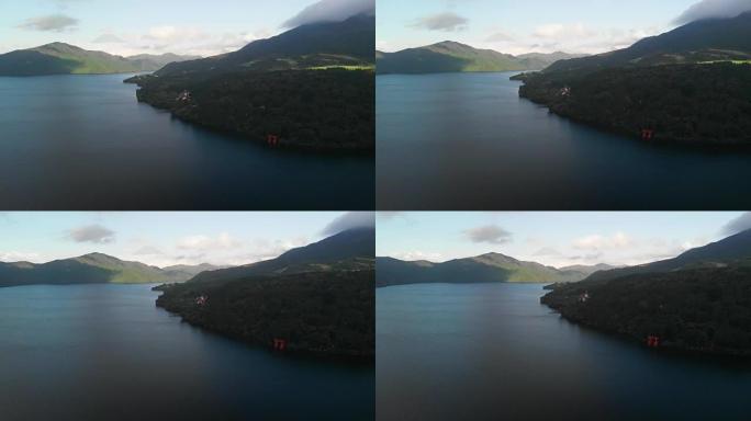 日本箱根Ashi湖和富士山鸟瞰图
