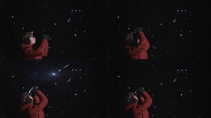 夜空中的巨大陨石