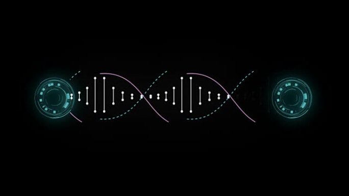 DNA模型粒子抽象的未来风格运动