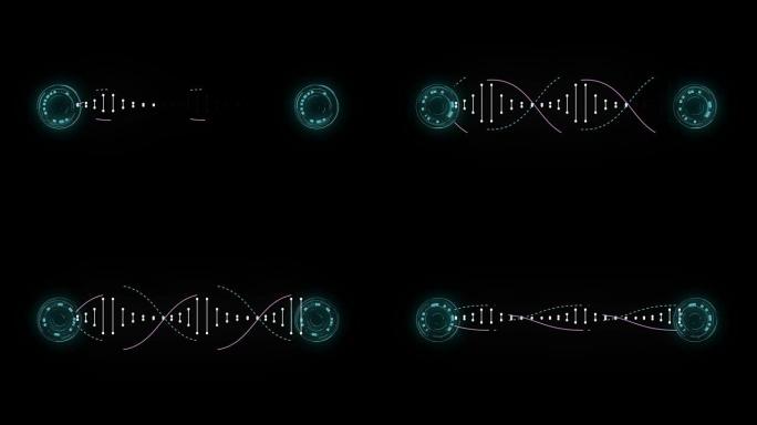 DNA模型粒子抽象的未来风格运动
