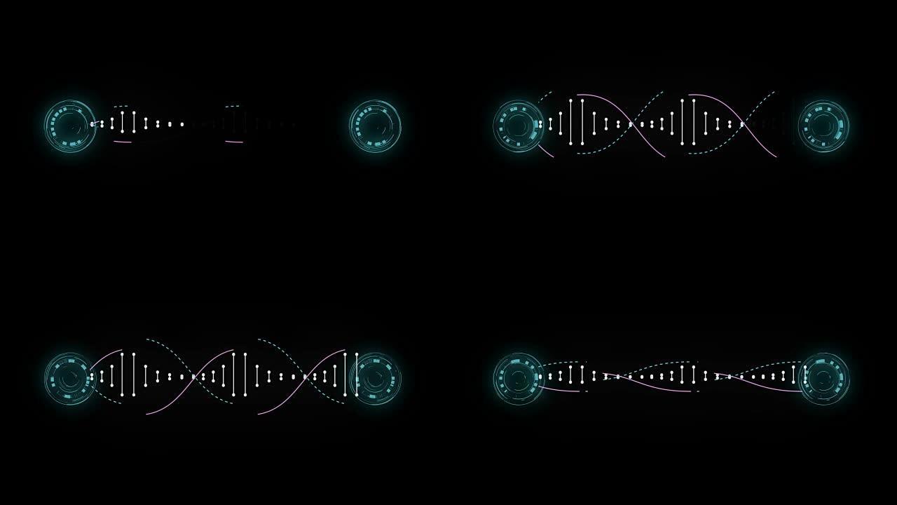 DNA模型粒子抽象的未来风格运动