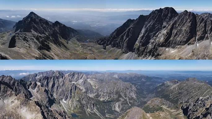 斯洛伐克高塔特拉斯山脉维尔卡·斯图德纳·多利纳和湖泊的360度无缝环形鸟瞰图