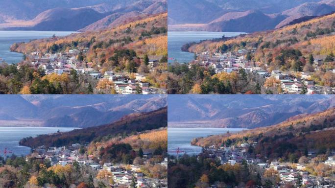 日本Akechidaira高原观测区中禅寺湖及村日光