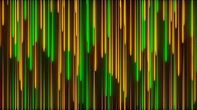 许多垂直霓虹灯线，抽象计算机生成背景，3D渲染