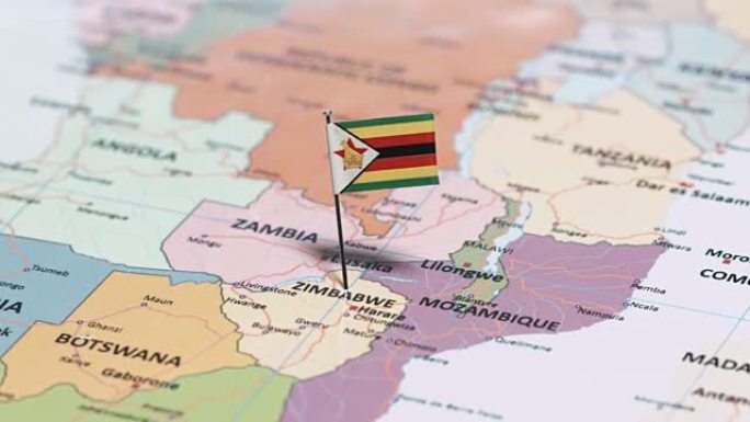 带有国旗的津巴布韦