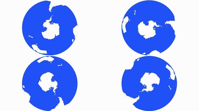 地球地球与白色的大陆和蓝色的水域